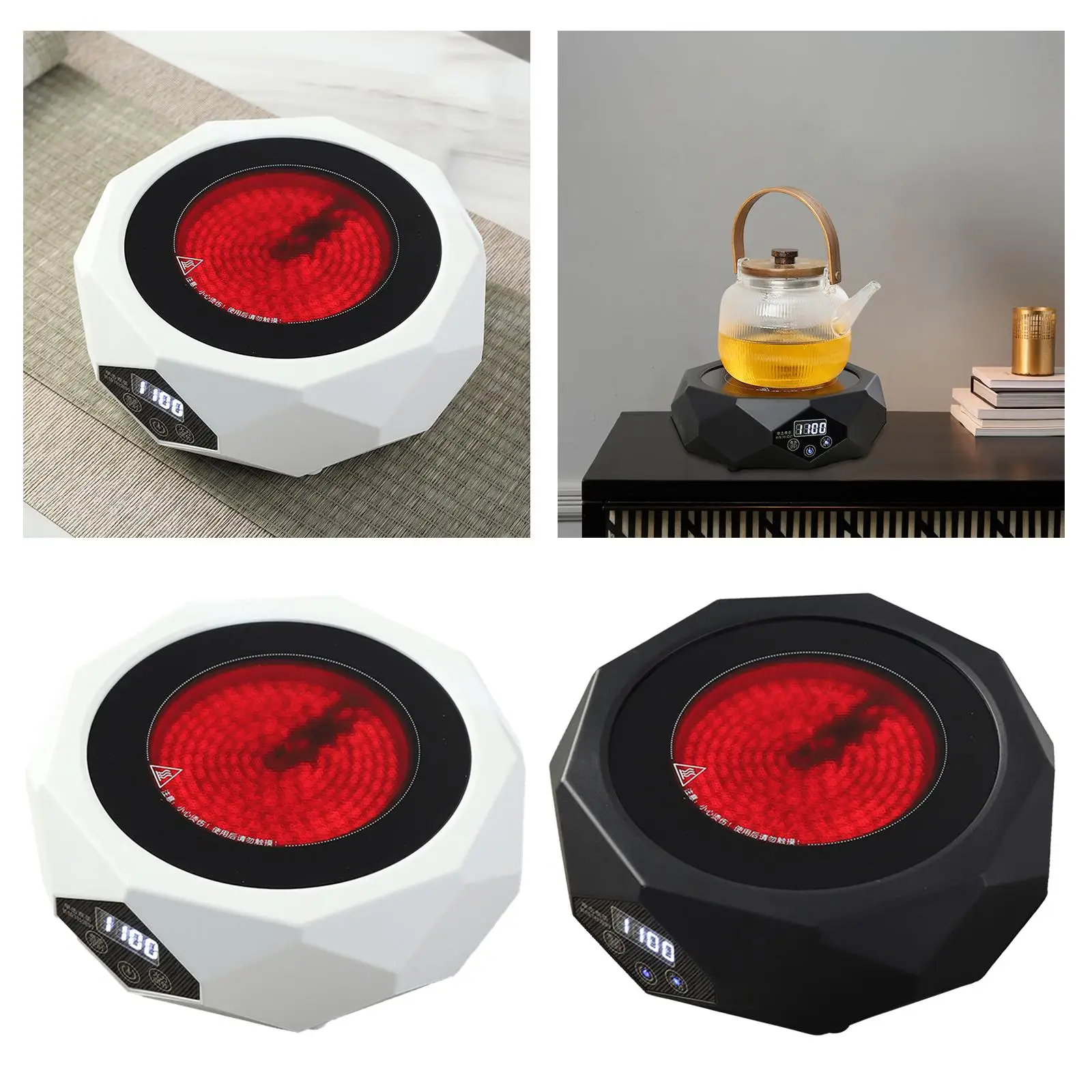Mini Electric Stove Versatile Portable Coffee Electric Tea Boiler Cooktop Single Burner for Offices Camping Car Tea Rooms Picnic 4