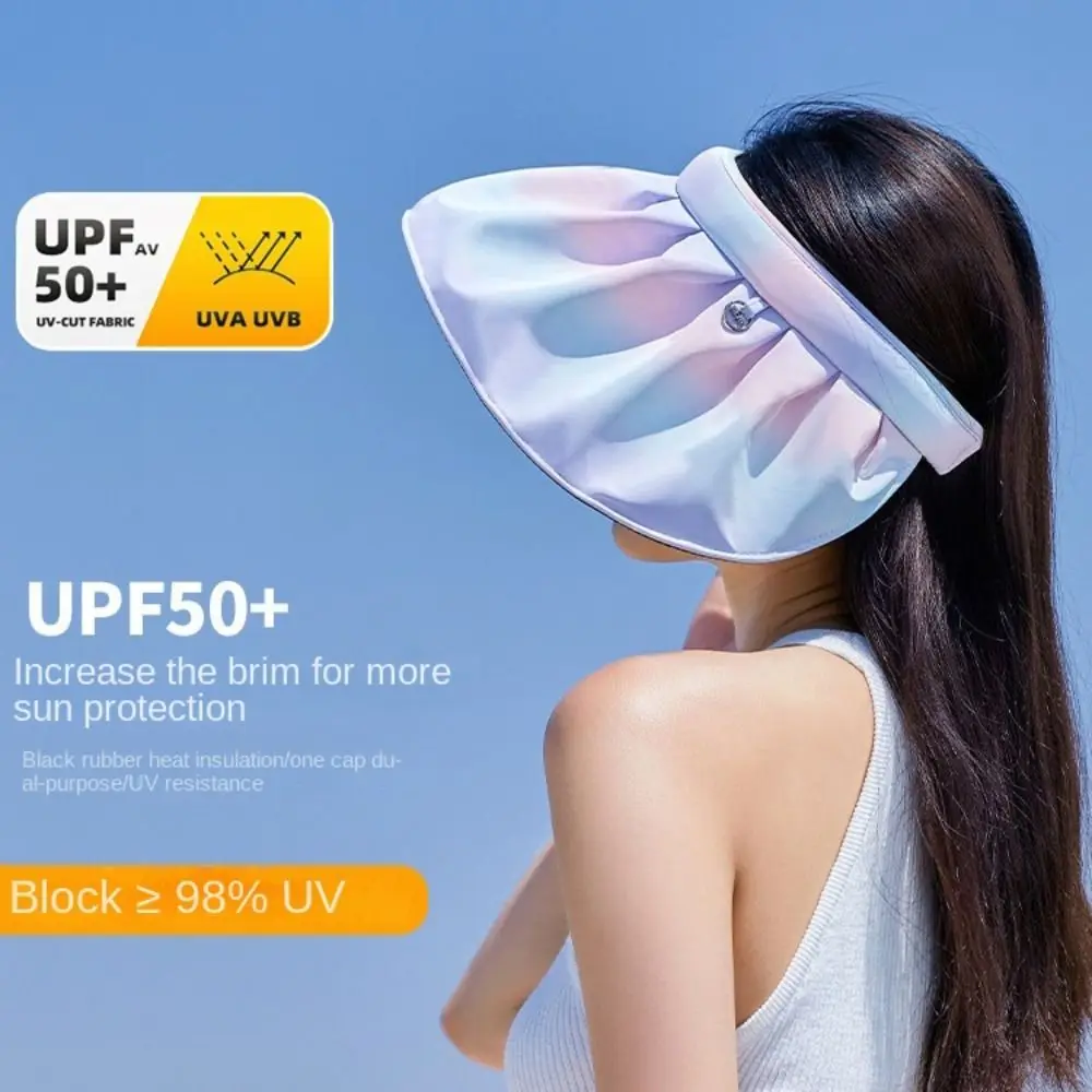 Sports Sun Hat Breathable Flower Visor Cap Big Brim Sweet Empty Top Hat Korean Style UV Protection Women Sunhat Summer