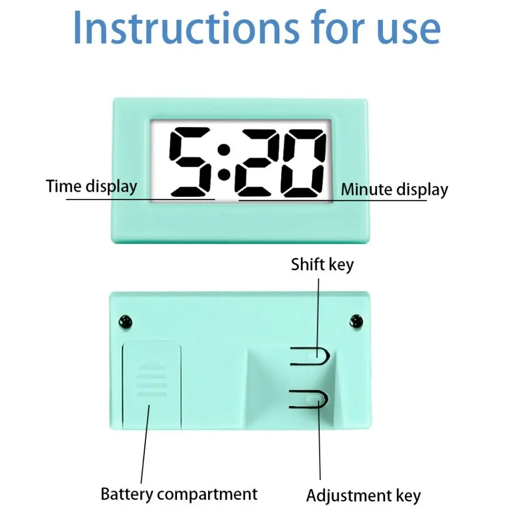 Portable Simple LED Digital Clock Mute Cute Mini Triangle Clock Time Display Desk Electronic Travel