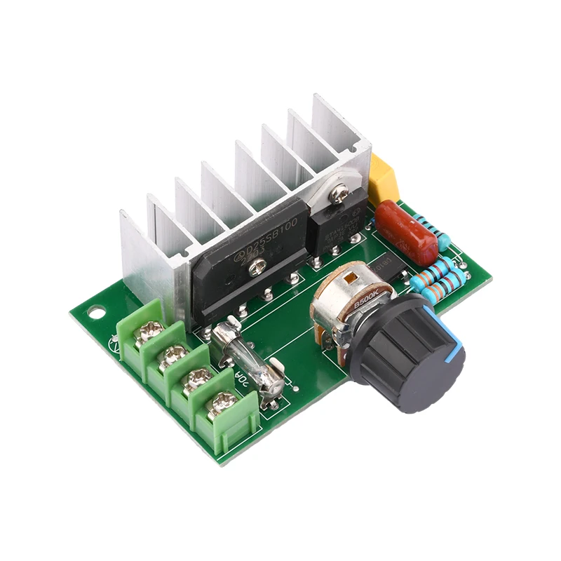 AC 220V to DC 10-210V 20A SCR PWM Motor Speed Controller Governor Voltage Regulator Speed Volt Control Switch Potentiometer
