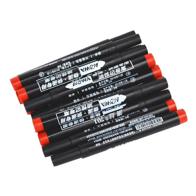 Permanent Paint Marker Pen Oily Waterproof Black for Tyre Markers Quick Drying 5pcs