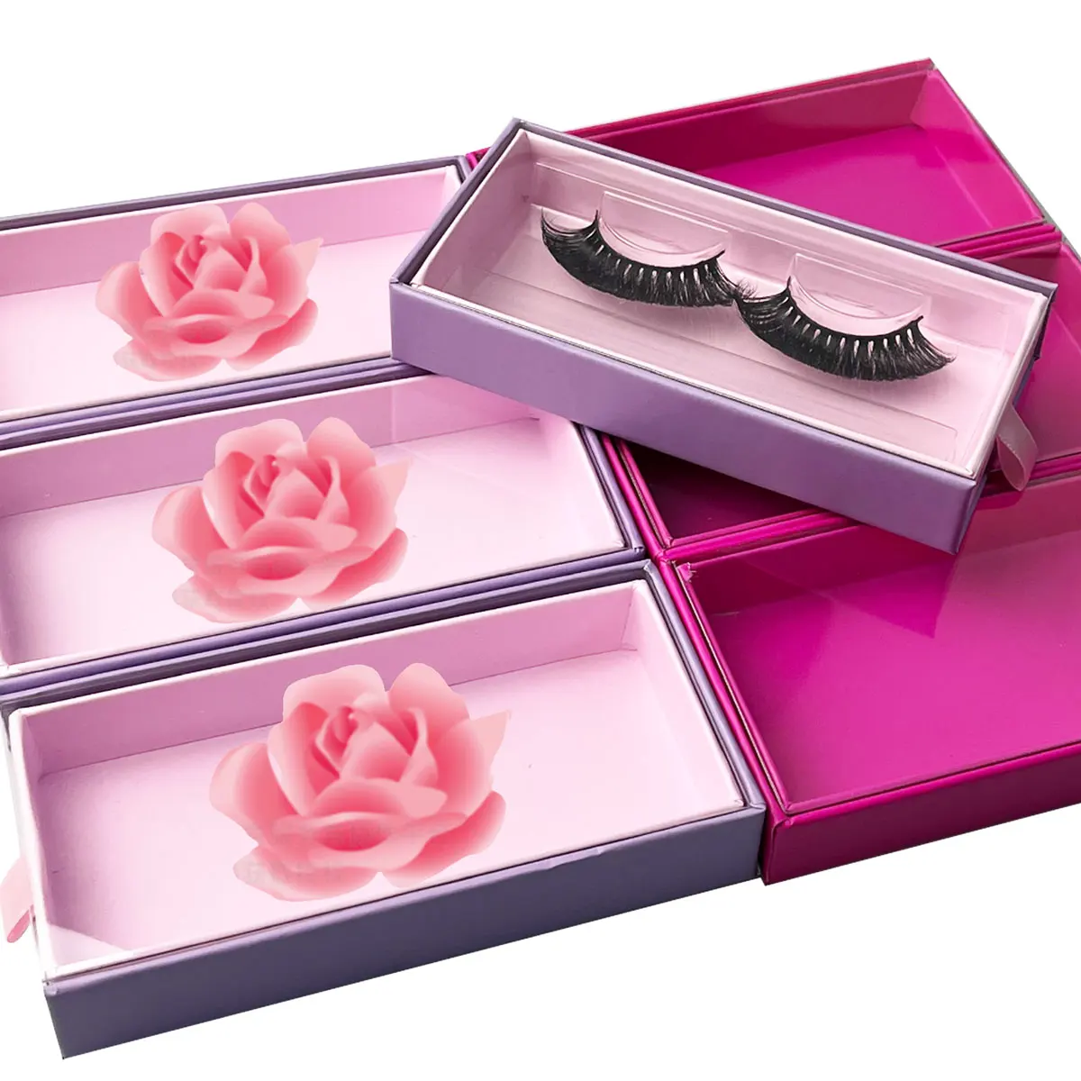 Wholesale Magnetic Eyelashes Cases Packaging Custom Lash Boxes logo Wholesale 25mm Mink Eye -lashes Fluffy Box Package Vendors 4