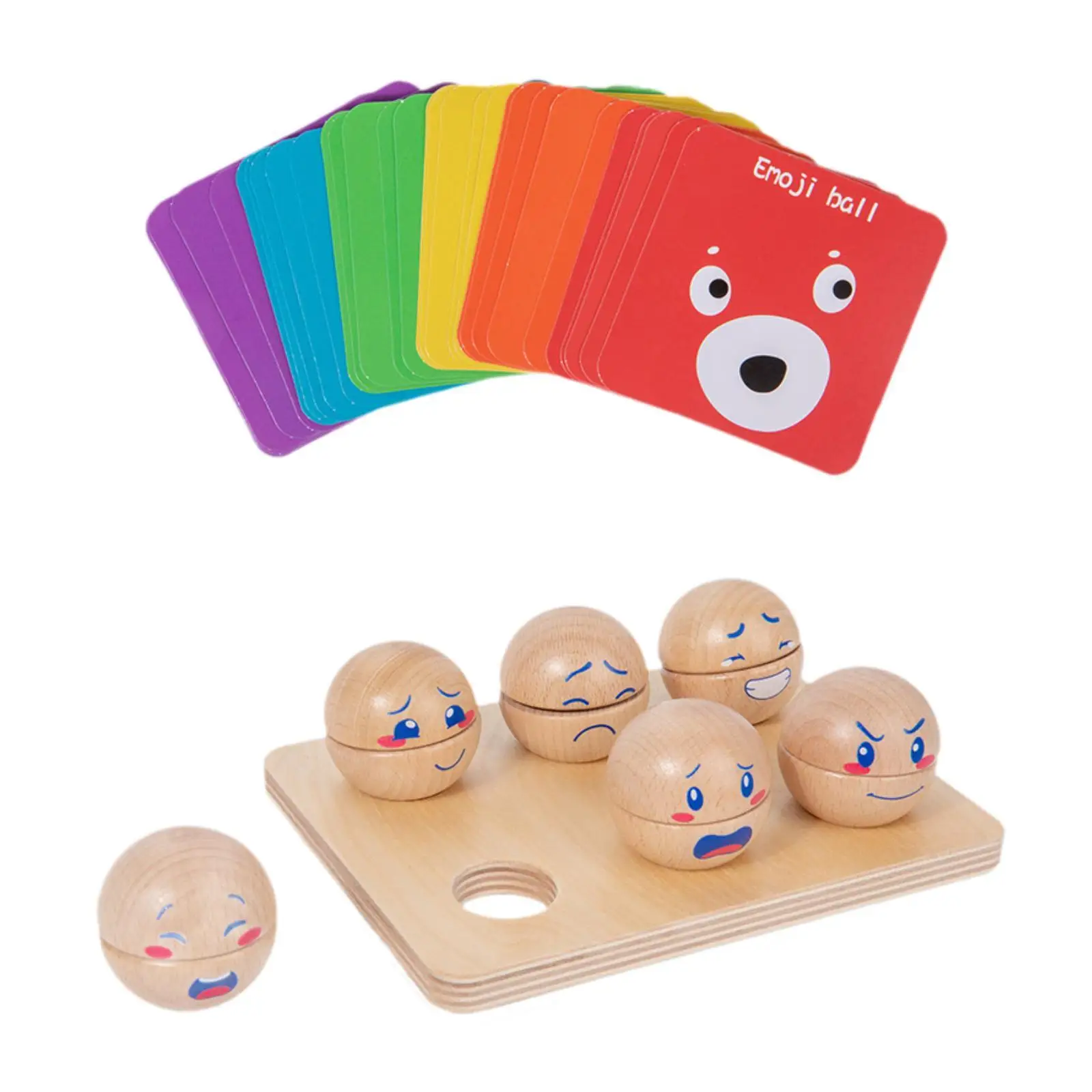 Emotion Children Wooden Educational Wooden Block Sorting Colorful Fun Face