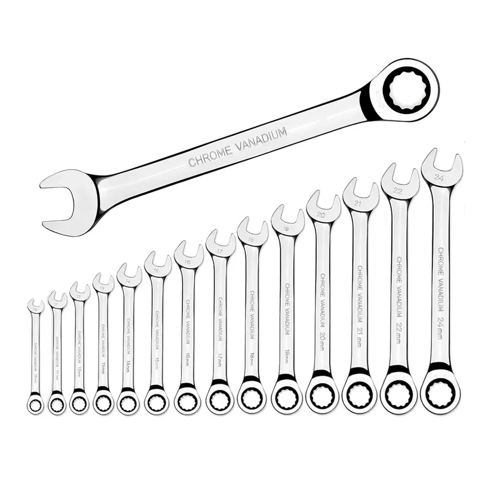 Adjustable Ratcheting Wrench, 72-Tooth Chrome Vanadium Spanner