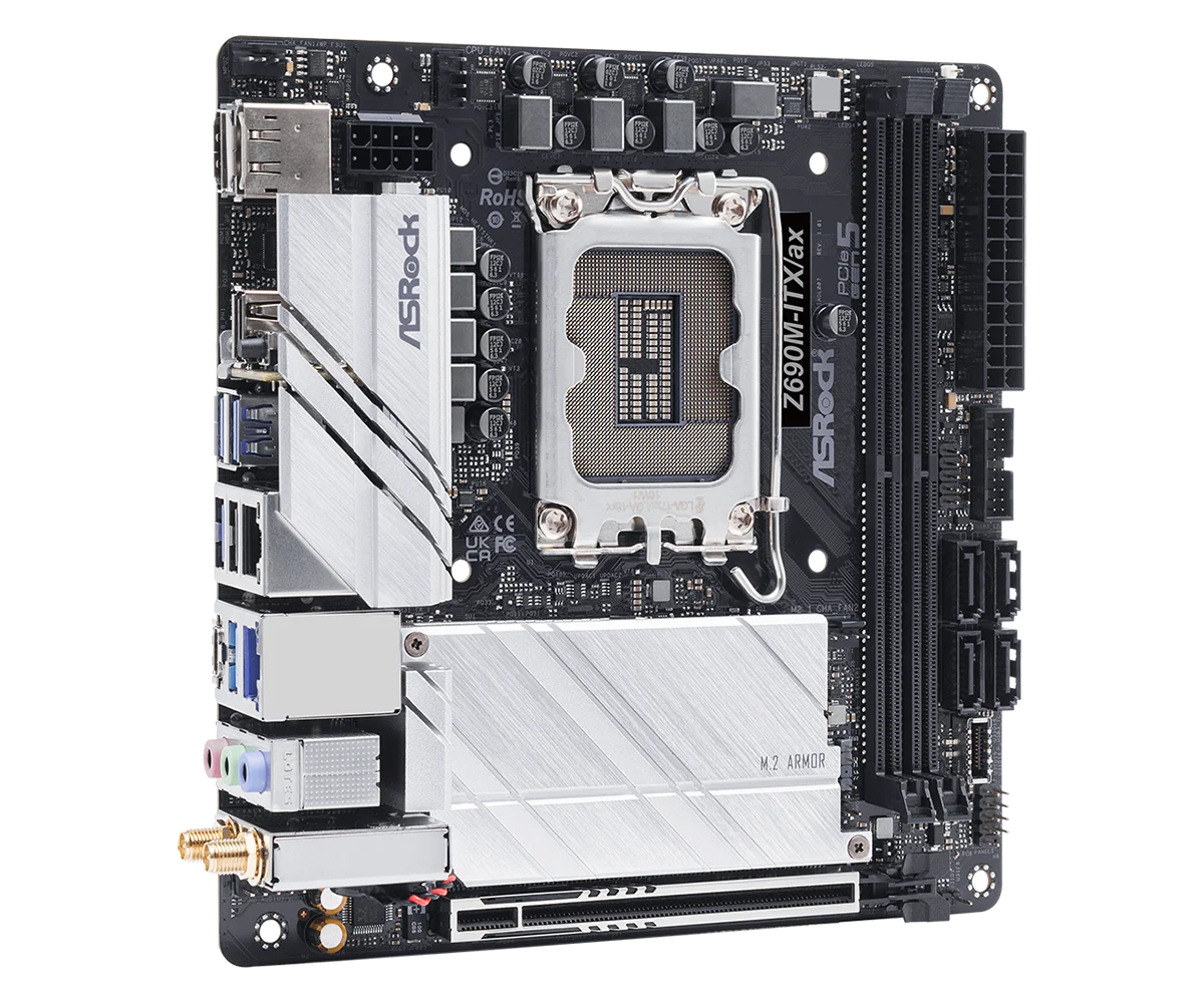 ASROCK Z690M-ITX/ax motherboard Z690 placa mãe pc LGA1700 CPU