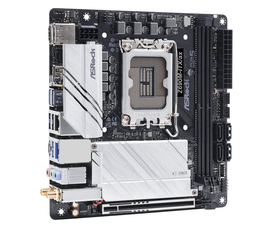 ASROCK Z690M-ITX/ax motherboard Z690 placa mãe pc LGA1700 CPU