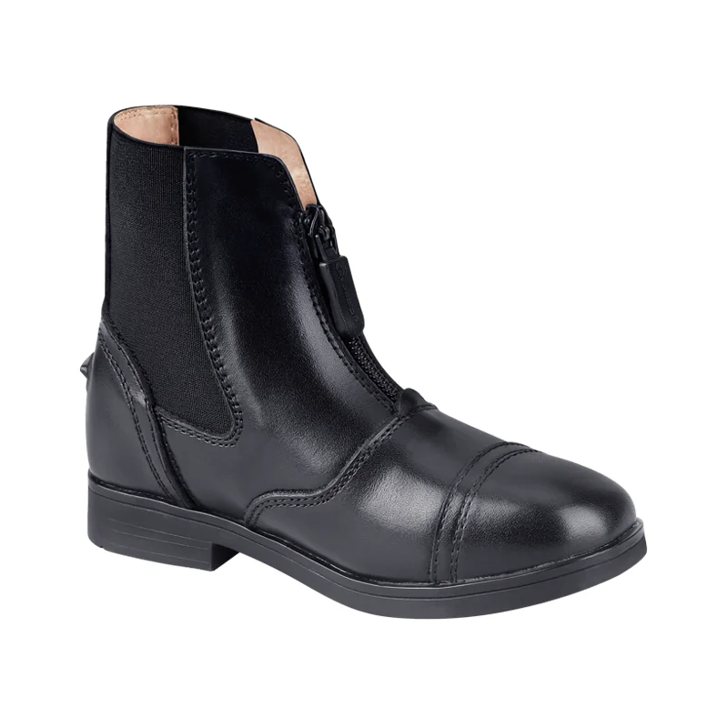 Equestrian Little rider boots cowhide leather YKK Zipper Riding boots boy professsional schooling shoes girls black riding shoes