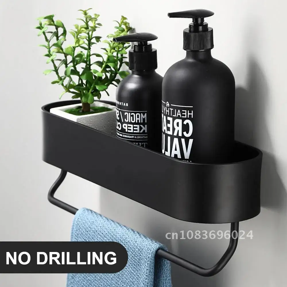 

Bathroom Shelf Organizer Wall Mount Rack Bath Shower Storage Caddy Holder Kitchen Accessories