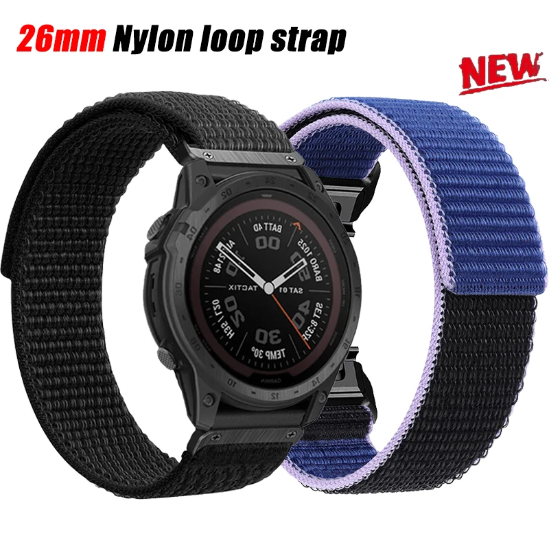 Cinturino In Nylon Ad Anello Da 26Mm Per Garmin Fenix 6X Pro 5X7X3 Hr Descent Mk1 Cinturino Smart Watch A Sgancio Rapido Per Garmin Fenix 3 Sapphire