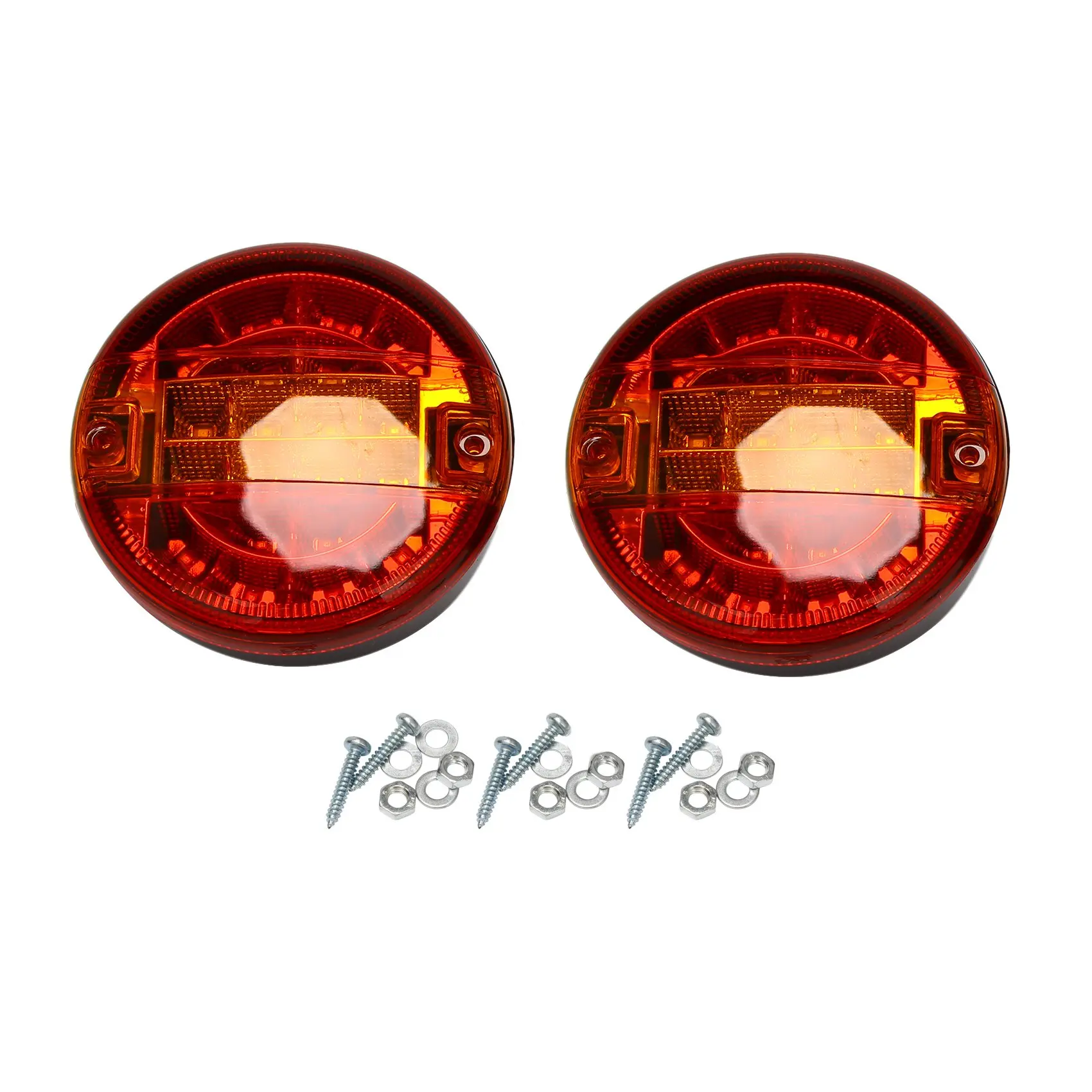 2x 5 Inch Led Round Hamburger Tail Lamp Led Trailer Tail Light For