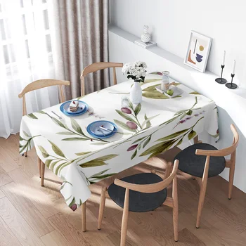 Tovaglia stampata a foglia verde cucina sala da pranzo arredamento tovaglia festa banchetto matrimonio tessile per la casa 140x230 cm tavolo rettangolare 1