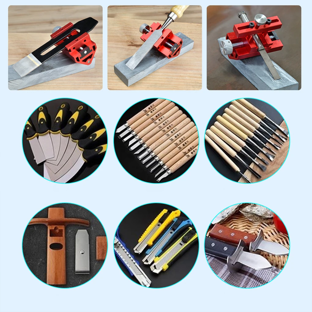 Sharpener With Stable Metal Structure For Chisels Aluminum Alloy Sharpener Knife Red