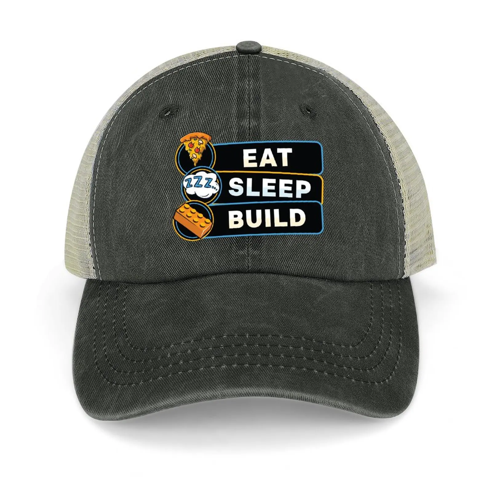 

Eat Sleep Build Cowboy Hat Rave Fashion Beach cute Mens Hats Women's