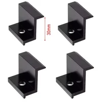 Pince d'Extrémité Longue en Alliage d'Aluminium Noir, Accessoires de Montage de Panneaux Solaires, Pression Latérale, 4 Pièces 6