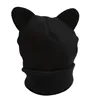 Lovely Warm Winter Casual Skullies Beanies Hat Hot Fashion Design Wool Cap Hat Gray White Cute Cat Ears Knitted Hat 5