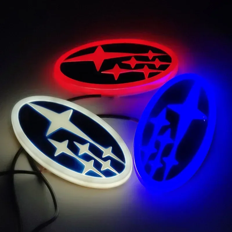 14X7.3cm LED 스바루 STI 포레스터 XV 아웃백 임프레자 레거시 WRX BRZ 트리베카 트렁크 배지 스티커 라이트 자동차 후면 로고 엠블럼