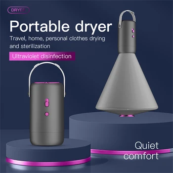 Portable Clothes Dryer Uv Sterilize Dehumidify Shoe Dryer Multi-Function Mini Dryer for Underwear Blanket Pet Hair Fan Heater 1