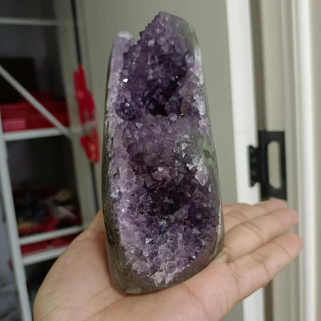 Natural Amethyst Geode Quartz Cluster Crystal Specimen Energy Healing 3