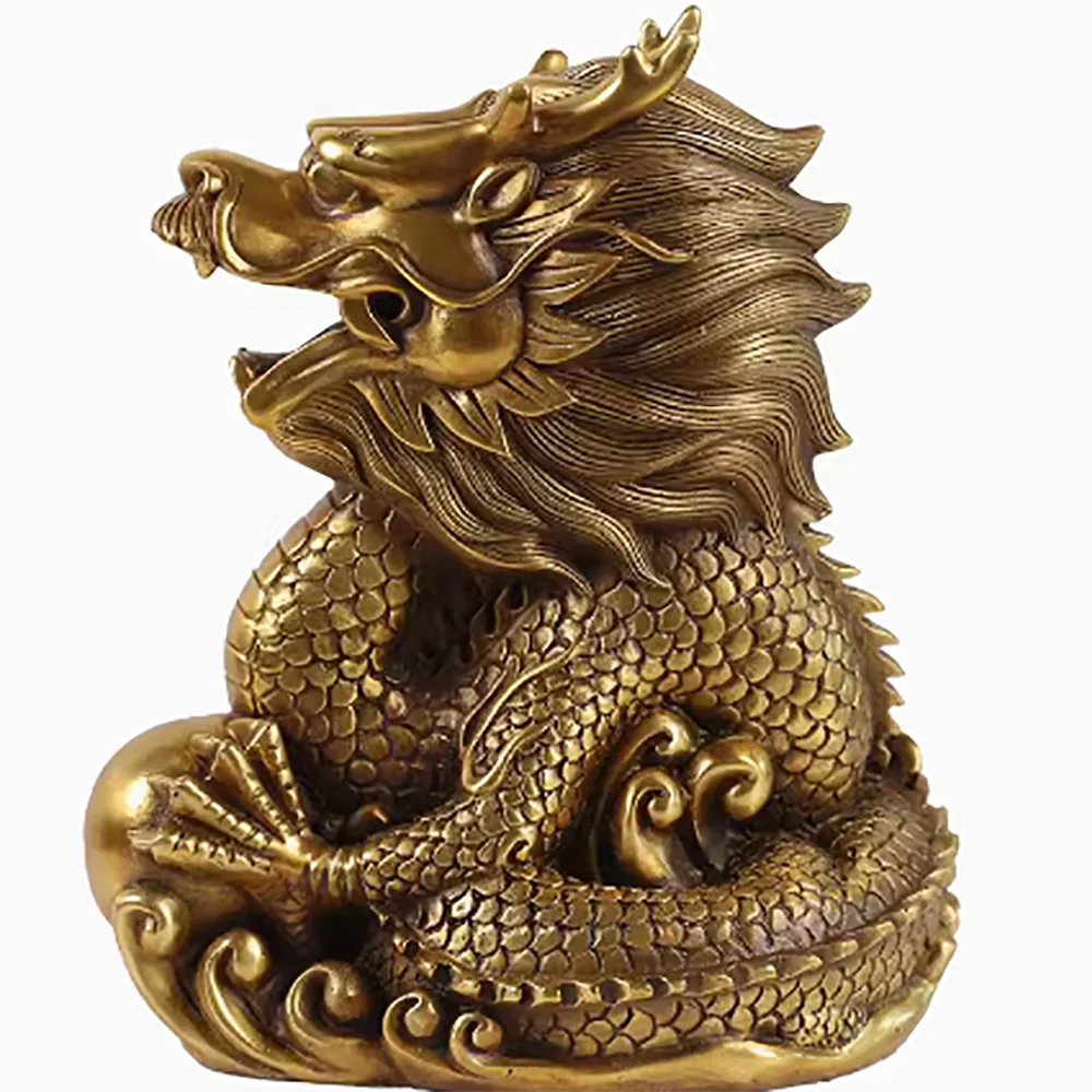 

Bronze Blue Dragon Decoration Lucky mascot Feng Shui Home Crafts Twelve Zodiac Dragon Decoration