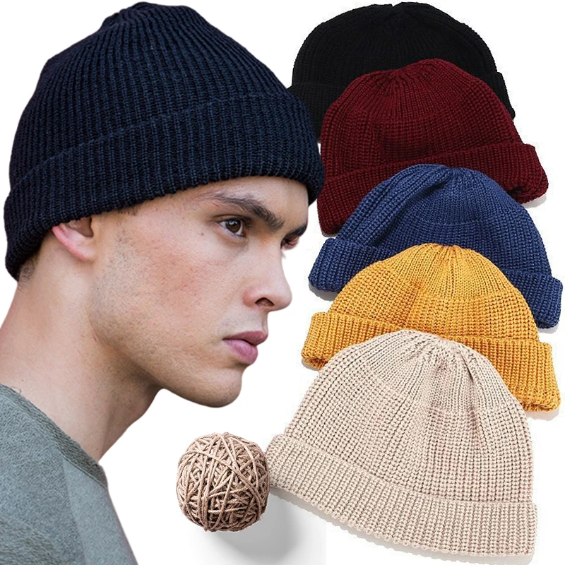 

Dome Knitted Pullover Cap Cotton Cold-proof Warmth Fashion Hip Hop Skullies Hat Men Women Autumn Winter Warm Beanies Cotton Hat