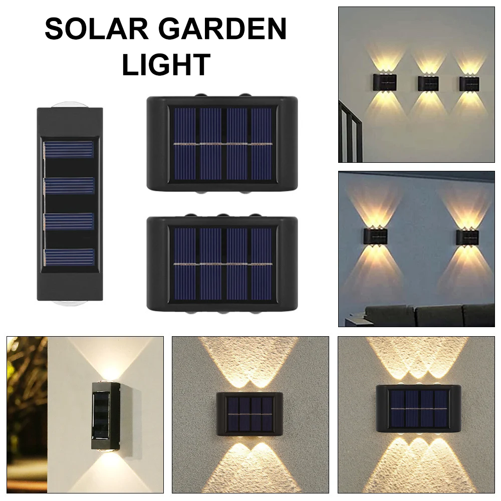 Solar Wall Light Outdoor Waterproof Solar Led Lights Up and Down Luminous Lamp for Garden Yard Street Landscape Balcony Decor