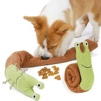 Dog Squeak Toys Pet Sniffing Plush Snails Toys Tibetan Food Molar Puzzle Dog Toys Interactive Dog Puzzle Toy Feeder Pet Supply 1