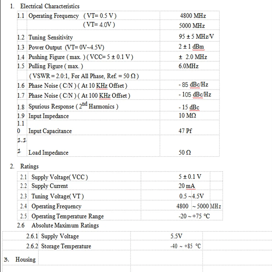 (10개) VC4800 4.8G-5.0G 4800-5000MHZ VCO 전압 제어 발진기 신호 차단기