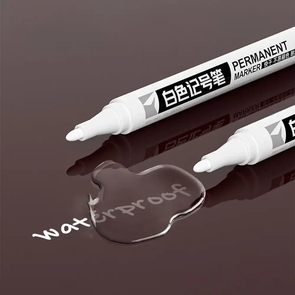 1Pc DIY 2mm 화이트 마커 페인트 펜 방수 플라스틱 영구 마커 펜 자동차 타이어 트레드 환경 타이어 페인팅 그라피티