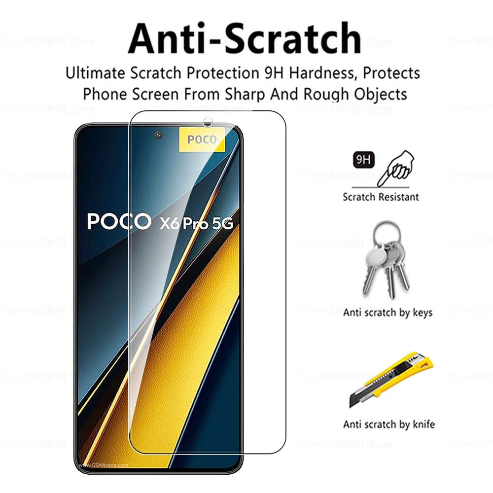 6in1 Protective Glass Case For Xiaomi Poco X6 Pro 5G Tempered Glass Poko Little X 6 X6Pro PocoX7Pro Camera Protector Cover Film phone case camera lens protector case camera protector case phone protector cover camera lens case