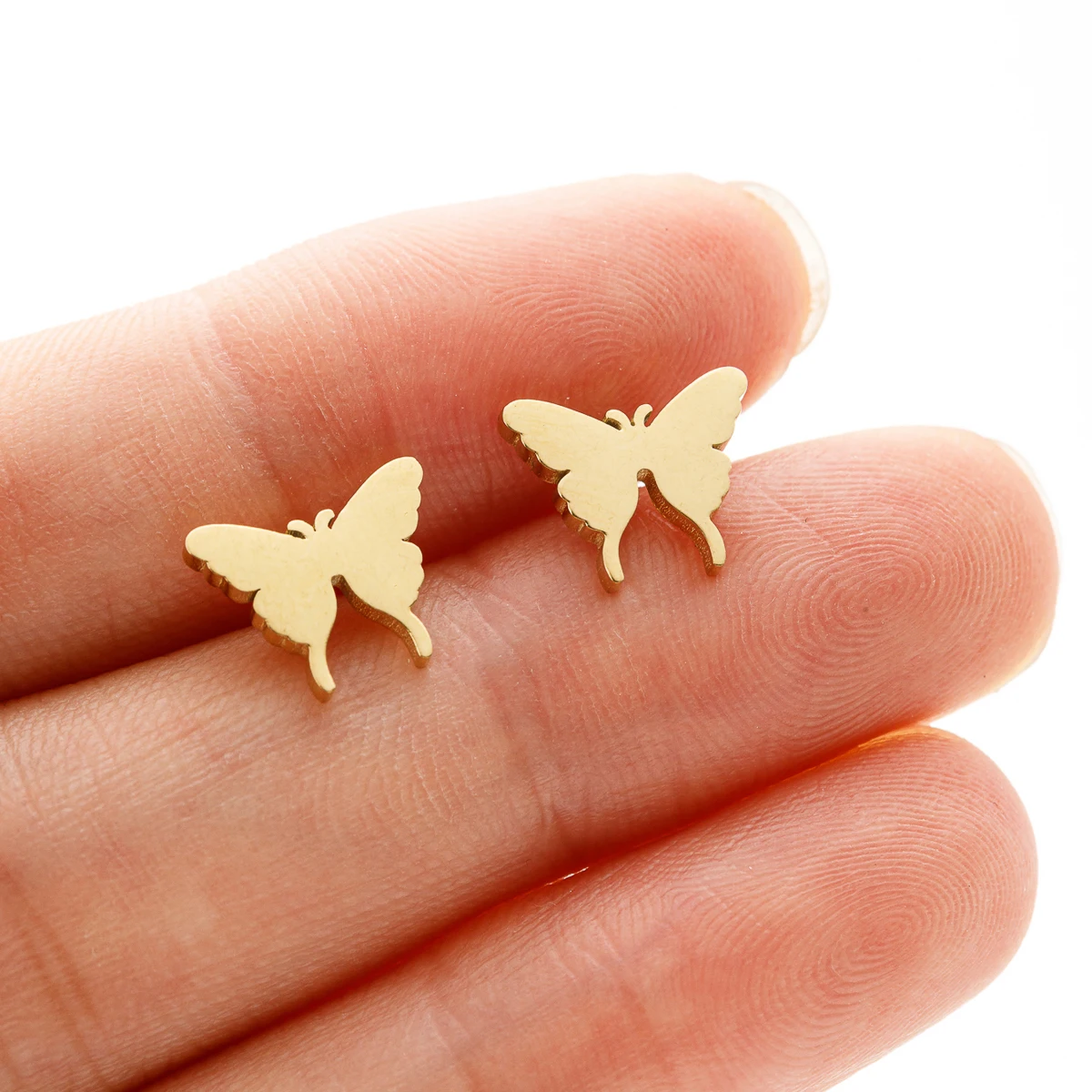 Edelstahl-Knorpel-Ohrringe, 2024, Trend, Mini, zarte Schmetterlings-Ohrstecker für Frauen, Tragus-Schmuck, Party-Geschenke – Detail 9