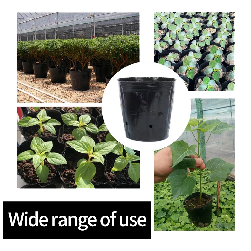 Nursery pots 50pcs Black Soft Plastic Seedling Planting Bowl Breathable Nutrition Plants Cup Flower Vegetable Garden Grow Bags