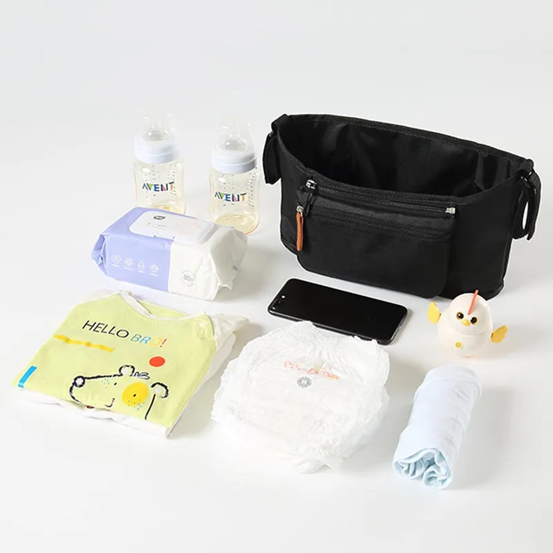 Baby Stroller Storage Bag Mommy Large Capacity Travel Hanging Bag Phone Bottle Holder Pram Diaper Bags Baby Stroller Accessories