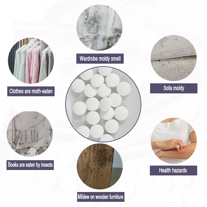 Camphor Balls Wardrobe Anti mold Moisture-proof Flower Fragrance Odor Removal Dehumidification For Household Non toxi