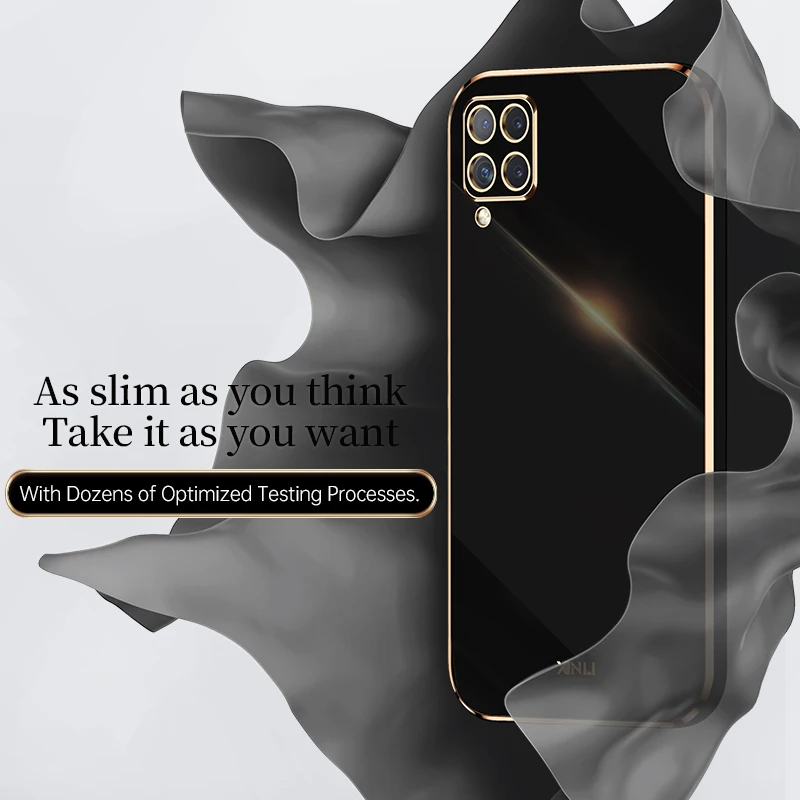 Luxury Square Plating Silicone Phone Case with 360° Ring Holder - Full Body Protective Soft Back Cover