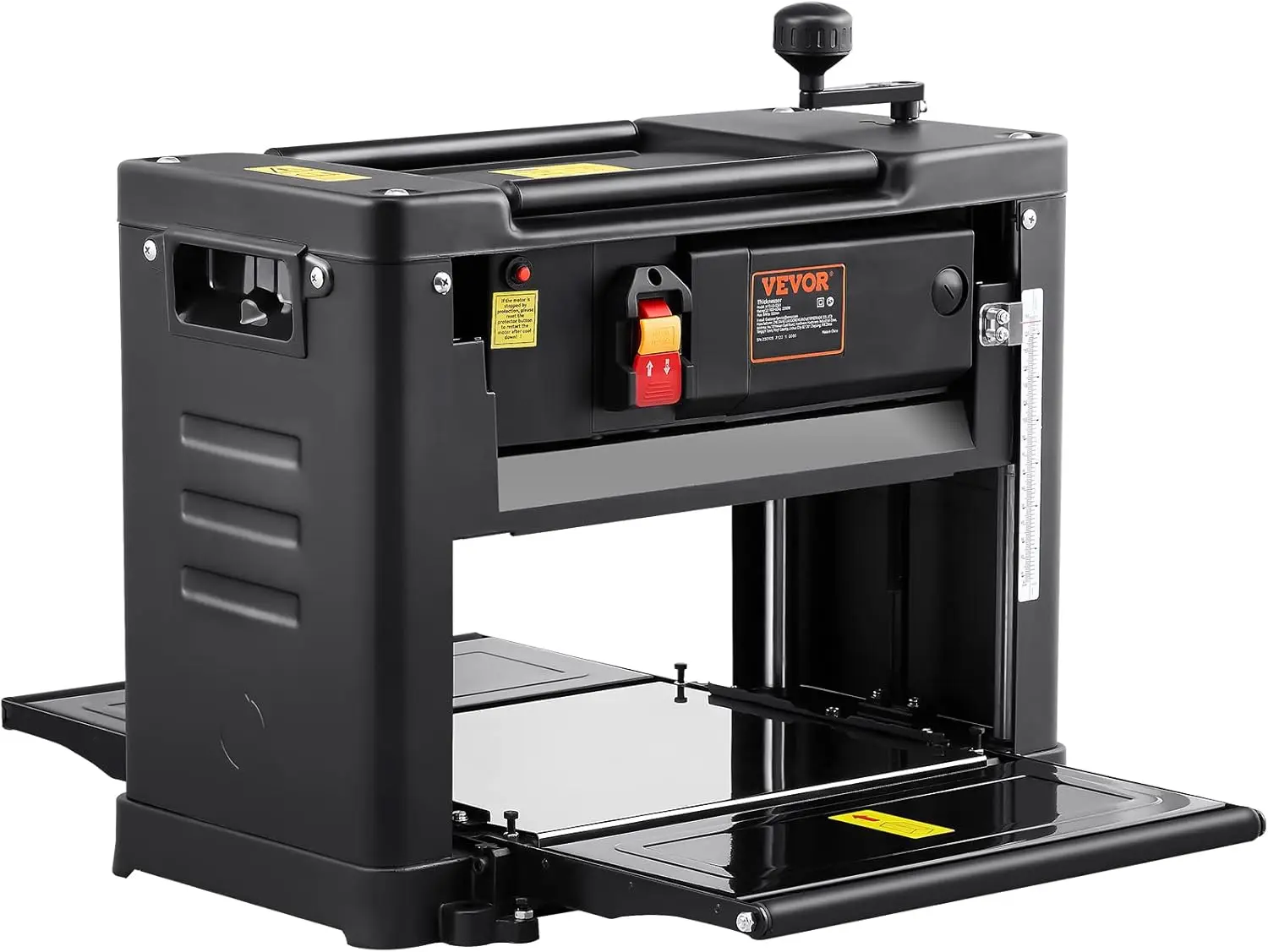 Thickness Planer, 13" Width Worktable Benchtop Planer, Two-Blade, 15-Amp 1800W Powerful Motor, 12" Extended Infeeding Table,
