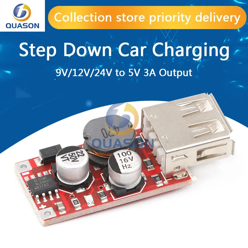 Module de chargeur USB de voiture 9V/12V/24V à 5V 3a