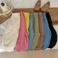 Pantalons simples pour enfants, couleur unie, vêtements d'été, fins, amples, Anti-moustiques, bouffants pour bébés filles, pantalons décontractés 1
