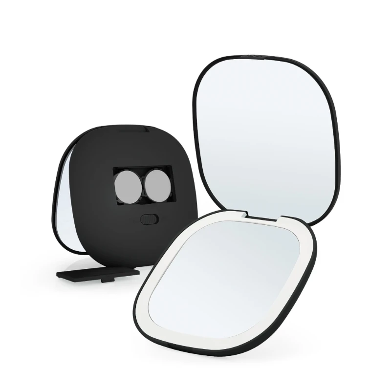 가벼운 소형 여행 메이크업 미러링으로 확대된 미러링 핸드백 지갑용 LED 포켓 미러링 미니 미러링 Dropship