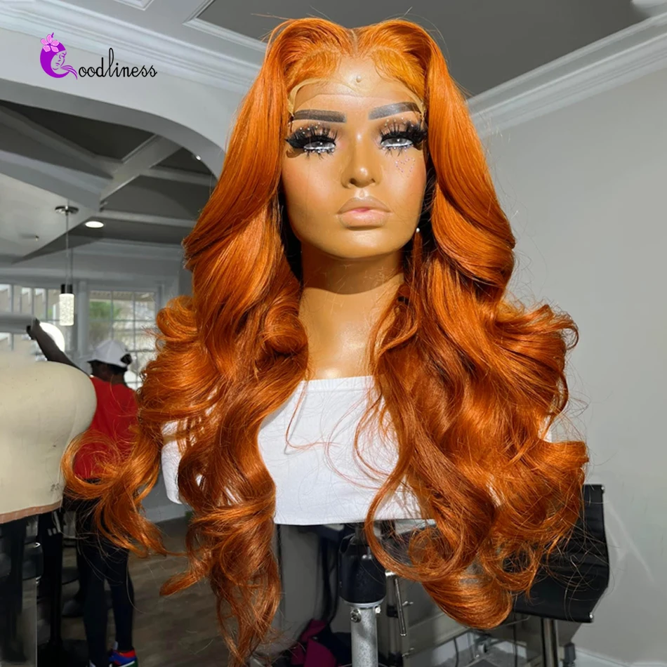 

Orange Ginger Body Wave Human Hair Wigs 13x6 Hd Lace Frontal Wig 4x4 Closure Preplucked Brazilian 13x4 Lace Front Wigs For Women