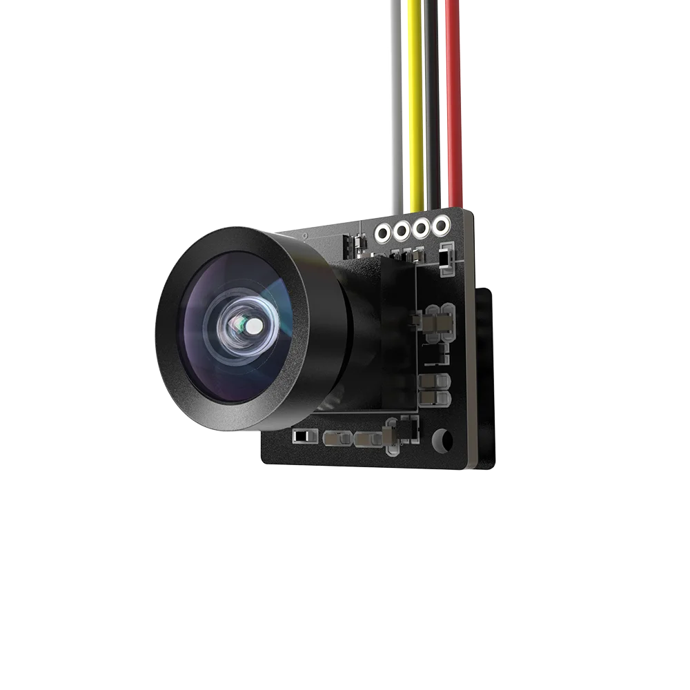VTX du kit HDZero ECO avec connecteurs et bouton de sélection de canal.