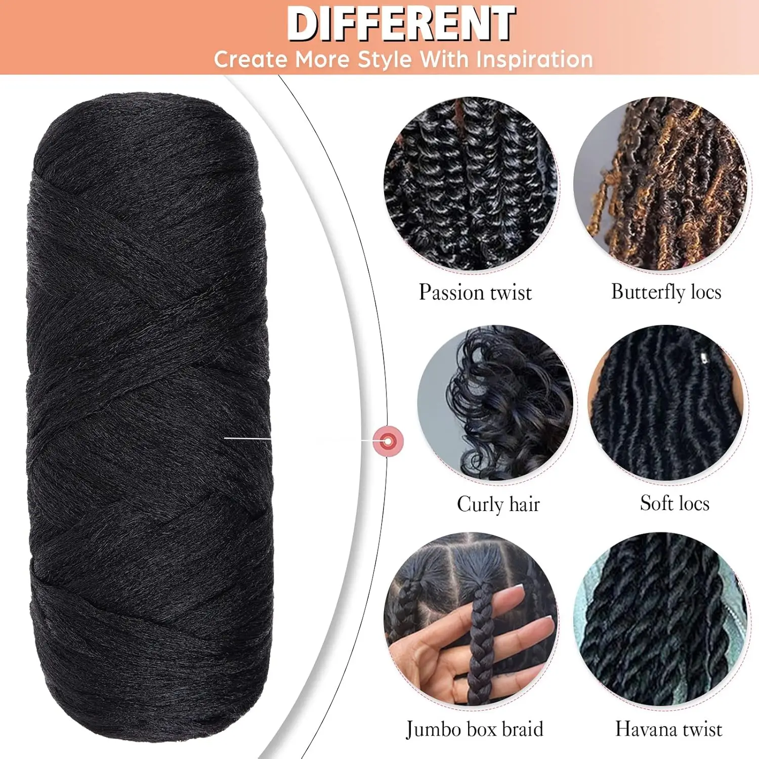 Brazilian Wool Hair Hand Knitting Brazilian Wool for Braiding Hair Natural Black Wool Hair for Crochet Braid Faux Locs Crochet 4