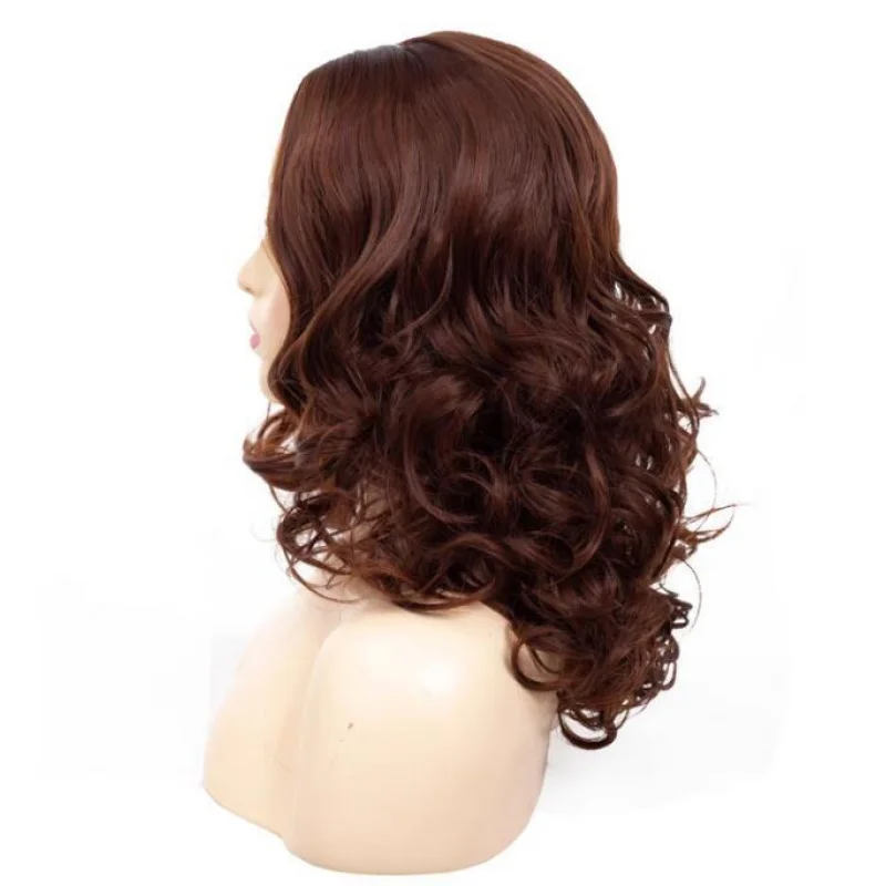 여성 가발 소녀 파티 가발 물결 모양의 곱슬 머리 가발 숙녀 합성 가발