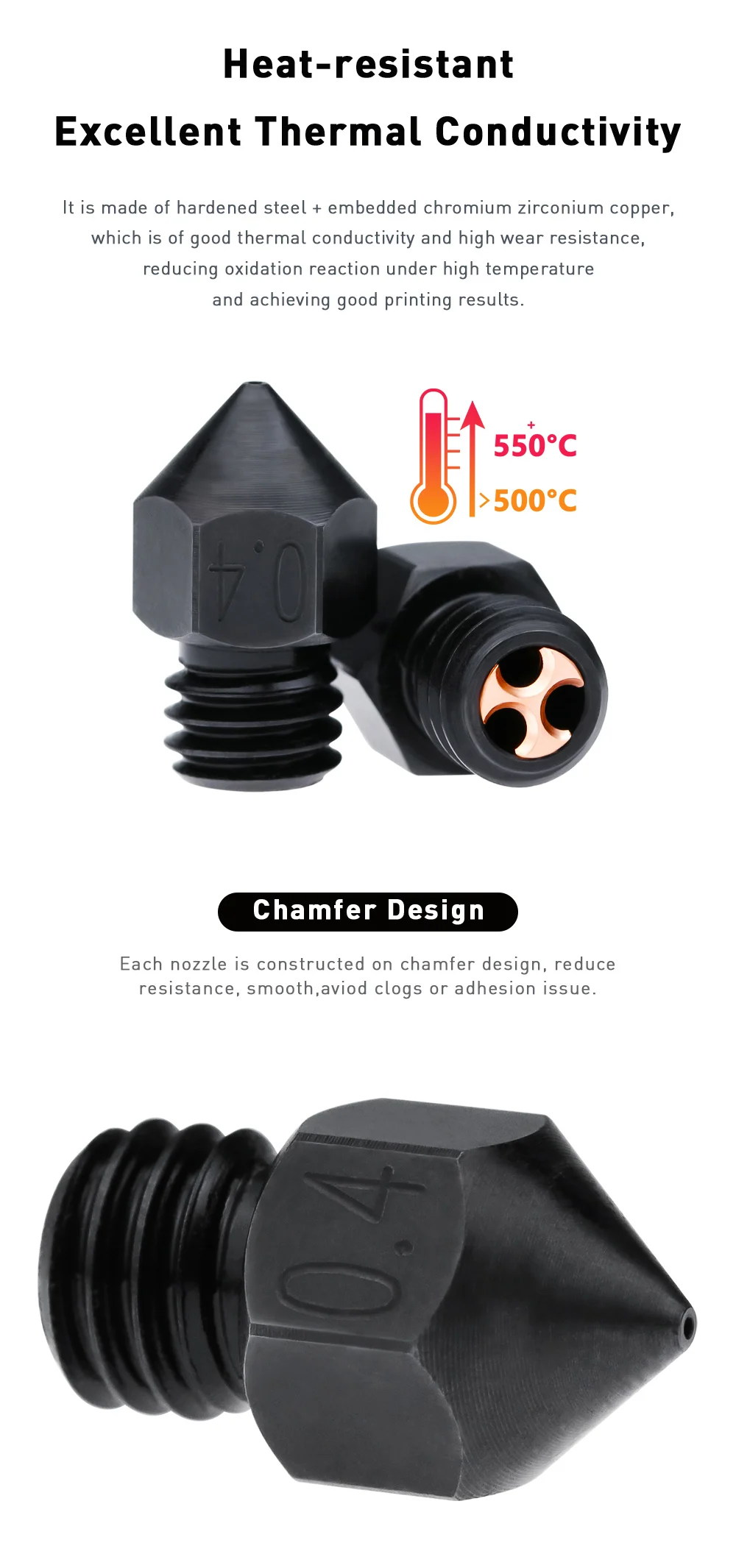 Micro Swiss Buse Plaquée Résistante à L'usure Pour Creality CR-10S Pro/CR-10 MAX Hotend D