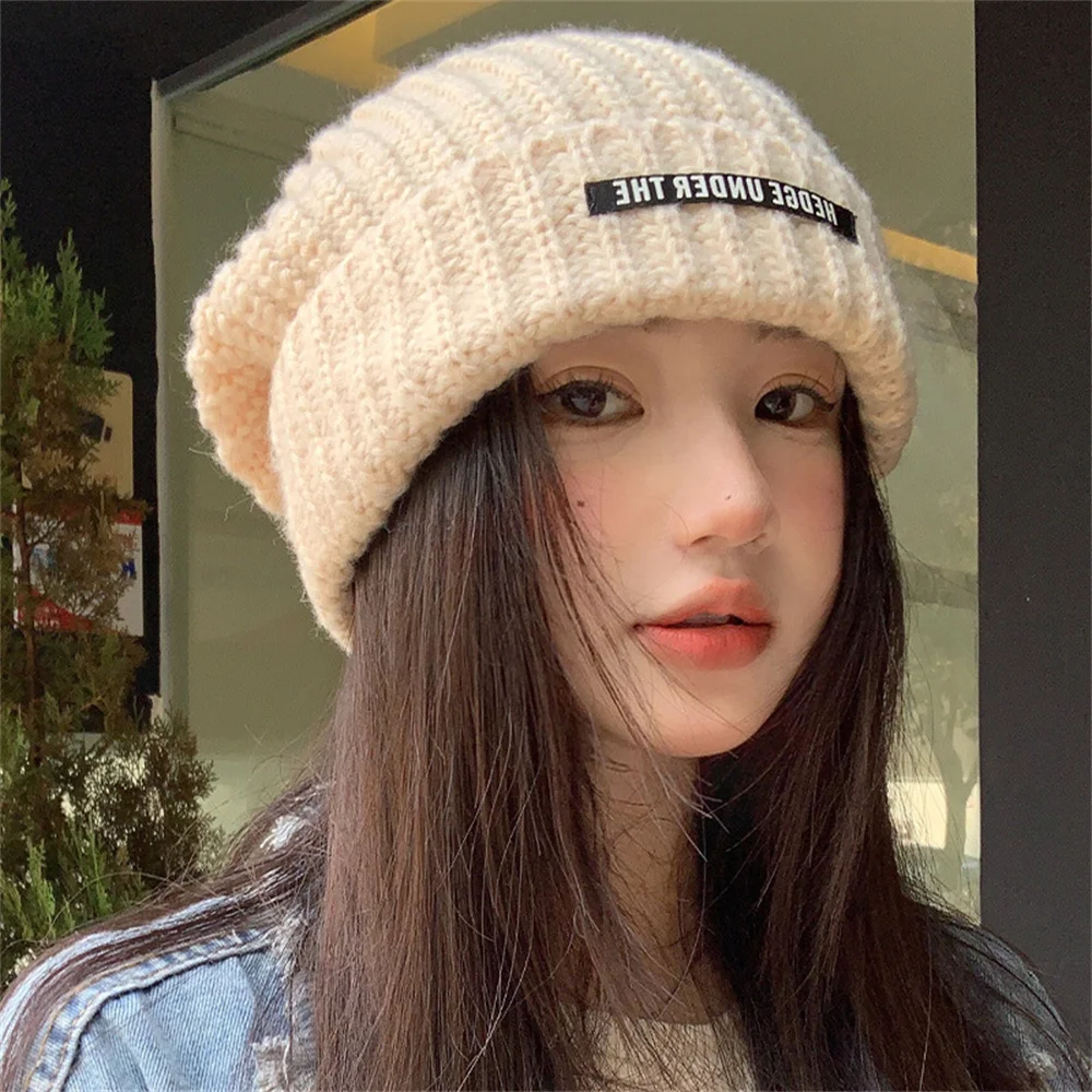 

Autumn and Winter New Letter Knitted Hat Big Headband Warm Woolen Hat Children's Versatile Ear Protection Student Hat