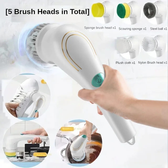 ScrubberPlus™ 5-In-1 Handheld Electric Cleaning & Scrubber Brush – Simply  Novelty