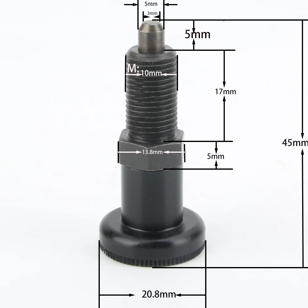 Factory Direct Carbon Steel Reset Fine Thread Pull Knob Index Plunger