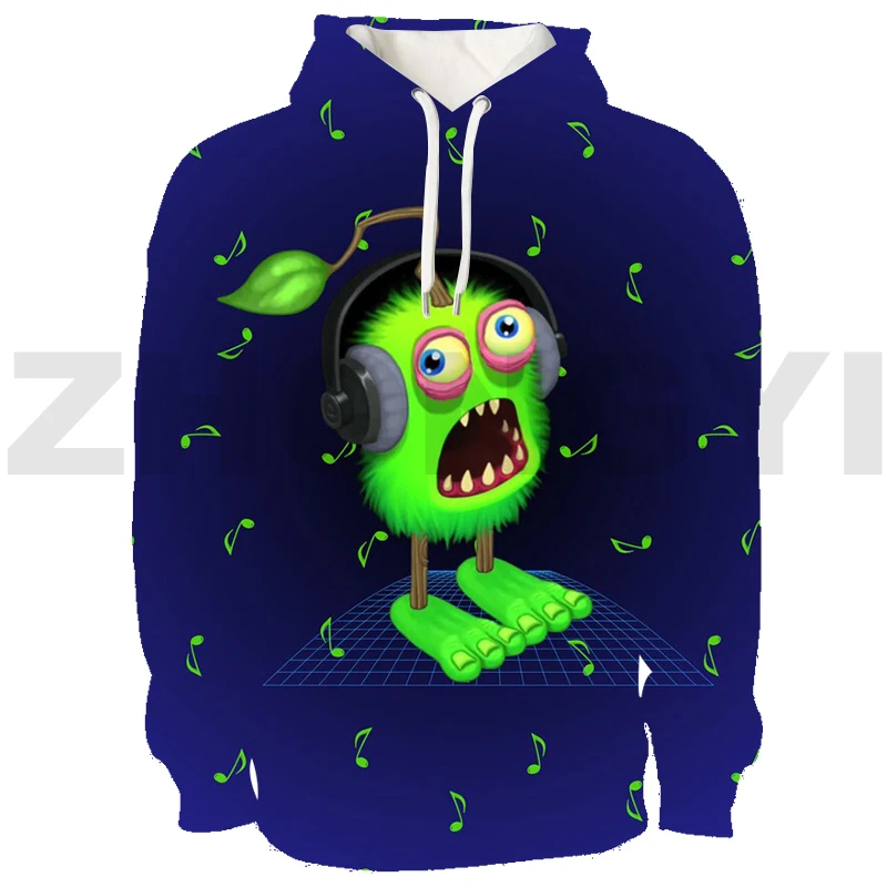 Gioco My Singing Monsters 3D Felpe Con Cappuccio Donna Anime Streetwear Giapponese Harajuku Abbigliamento Uomo My Singing Monsters Pullover Stampati