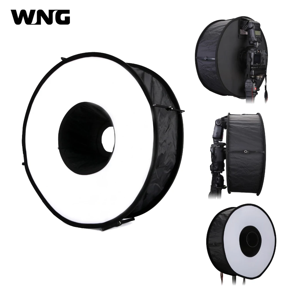 45cm 18" Easy-folded Ring Softbox Speedlight Flash Diffuser Reflector for Iconic Brand Nikon Portrait Photography