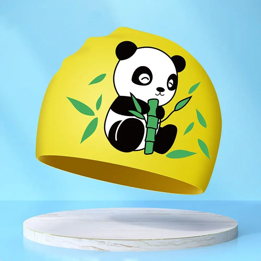 Lightweight Waterproof Children Swimming Cap Silicone Cartoon Kid Swimming Hat Protect Ears Animal Bathing Hats Cap Swiming Pool 2