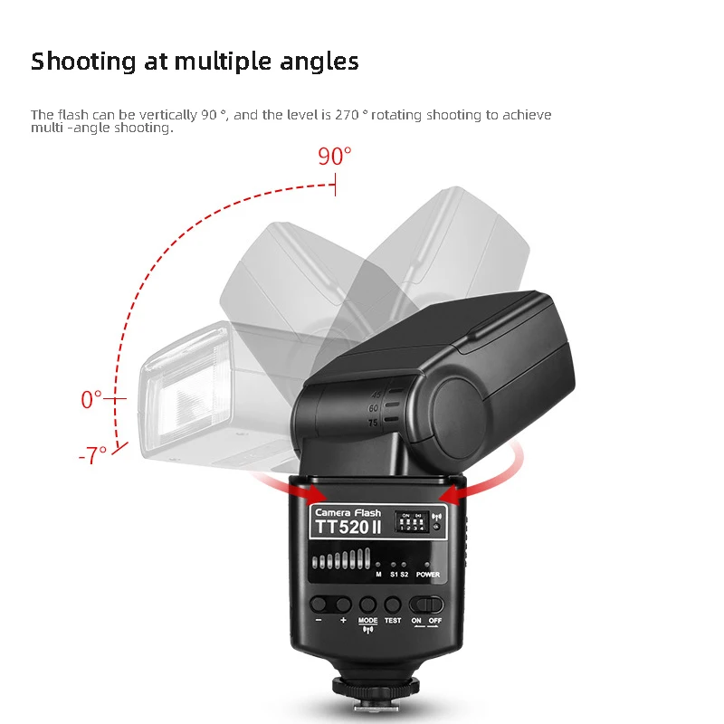 Godox TT520 II Camera Flash with Build-in 433MHz Wireless Signal Flash Trigger for Sony Canon Nikon Olympus Pentax DSLR Cameras on camera flash camera flash
